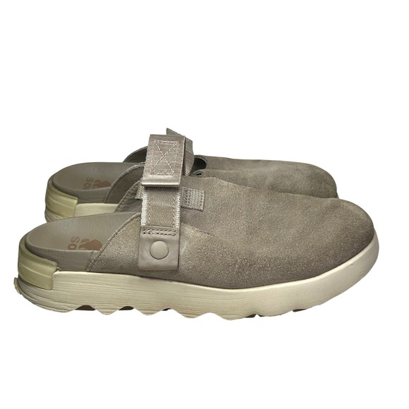 Sorel Shoes - Sorel Vibe Mule Sage Sea Salt Suede Slip On Sneakers Women's 8